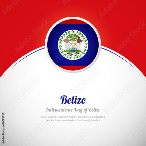 Belize happy independence day with elegant colorful country flag background