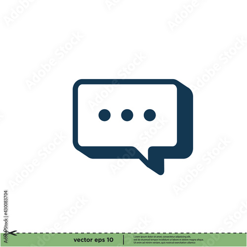 bubble speech icon message symbol logo template