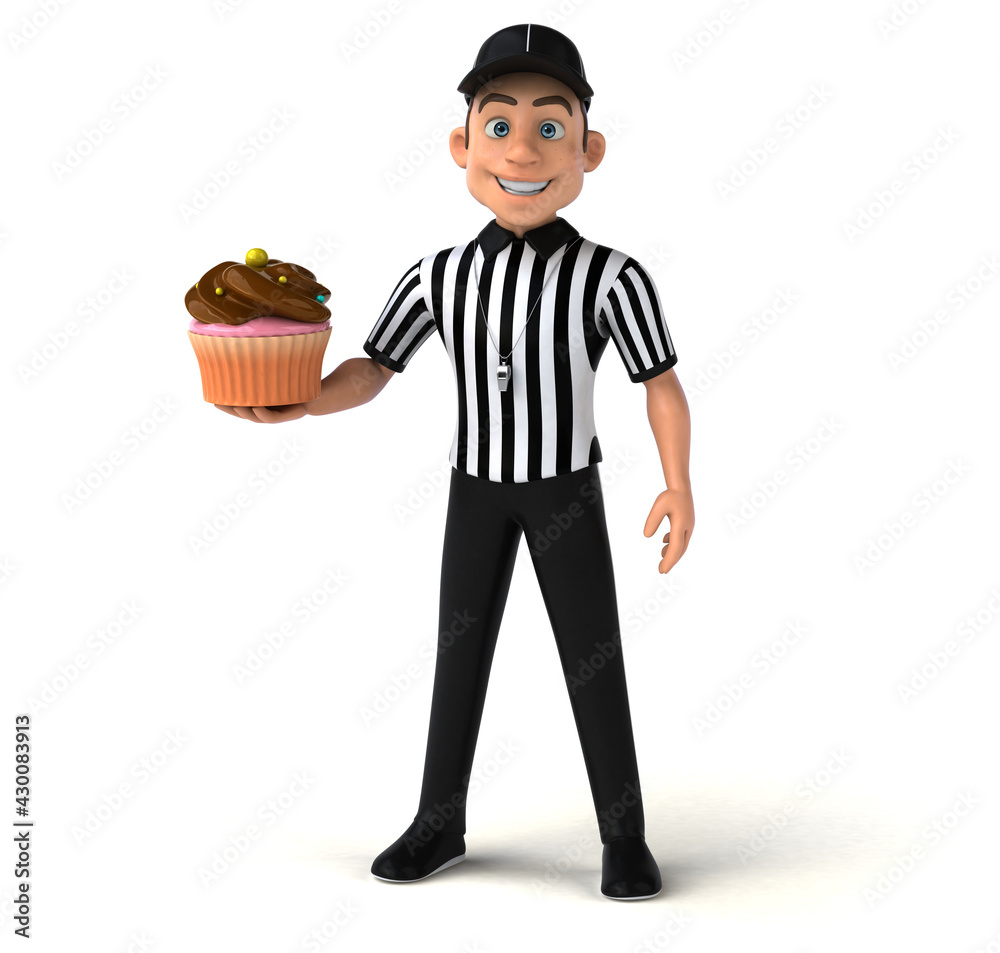 Fun 3D Illustration of an american Referee Fun 3D Illustration of an american Referee
