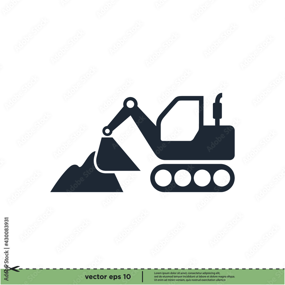 excavator icon vector illustration logo template excavator icon vector illustration logo template