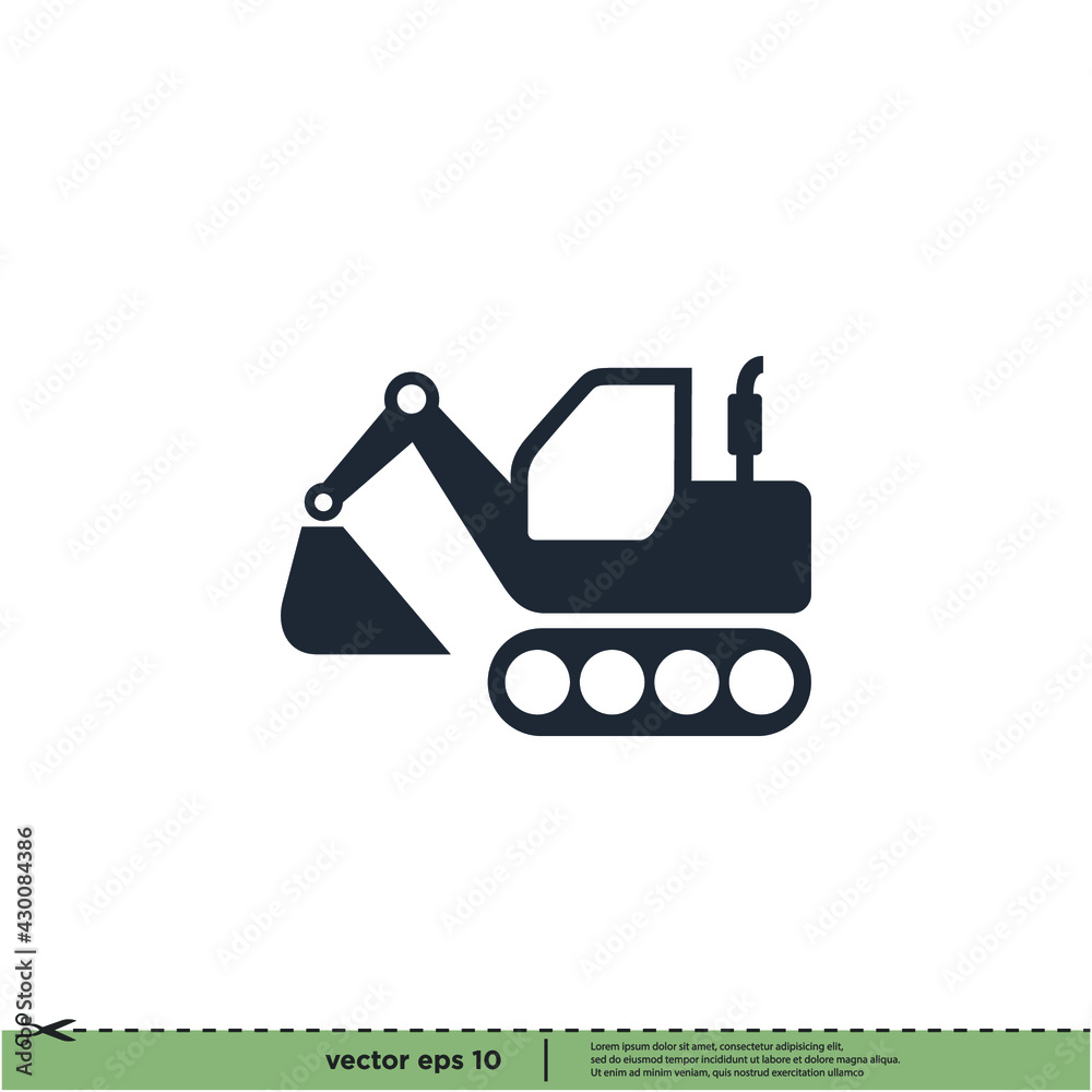 backhoe icon vector illustration logo template backhoe icon vector illustration logo template