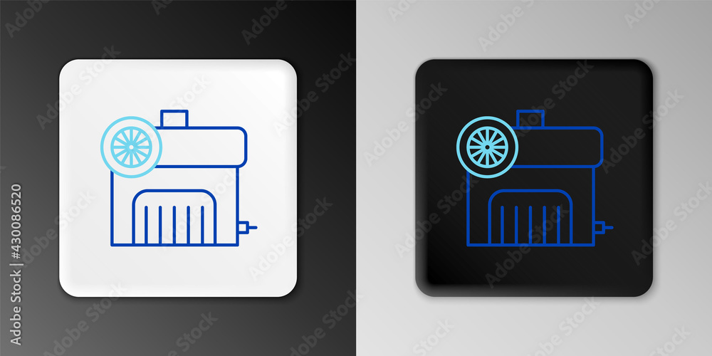 Line Air compressor icon isolated on grey background. Colorful outline concept. Vector Line Air compressor icon isolated on grey background. Colorful outline concept. Vector