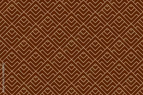 Abstract geometric pattern with stripes, lines. Seamless vector background. Gold and dark brown ornament. Simple lattice graphic design