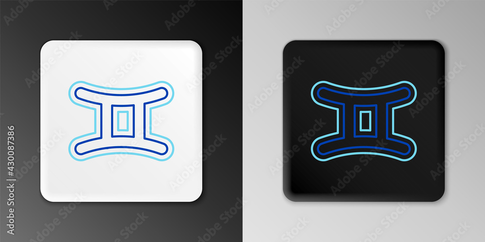 Line Gemini zodiac sign icon isolated on grey background. Astrological horoscope collection. Colorful outline concept. Vector