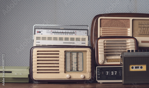 Collection of stylish vintage radios