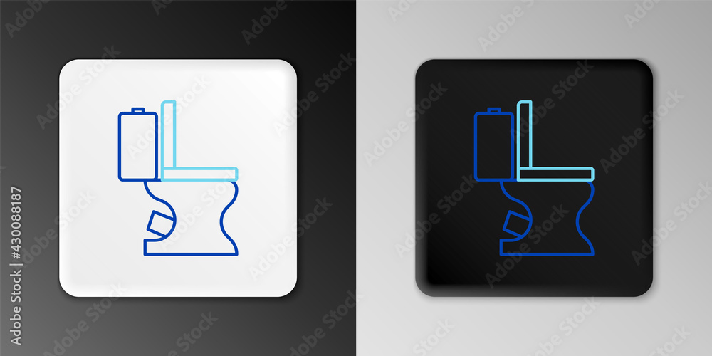 Line Toilet bowl icon isolated on grey background. Colorful outline concept. Vector Line Toilet bowl icon isolated on grey background. Colorful outline concept. Vector