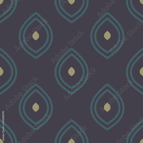 Vector Moody Ogee on Dark Purple seamless pattern background. Perfect for fabric, scrapbooking and wallpaper projects.