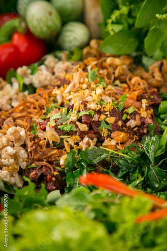 Northern style thai food spicy minced pork (Spicy minced pork)