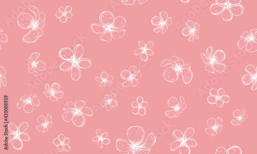 Tropical leaves pattern. Hand drawn illustration.	