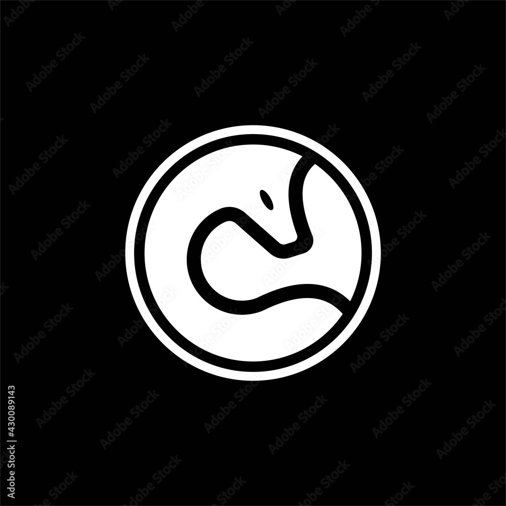 silhouette fox in circle logo vector silhouette fox in circle logo vector