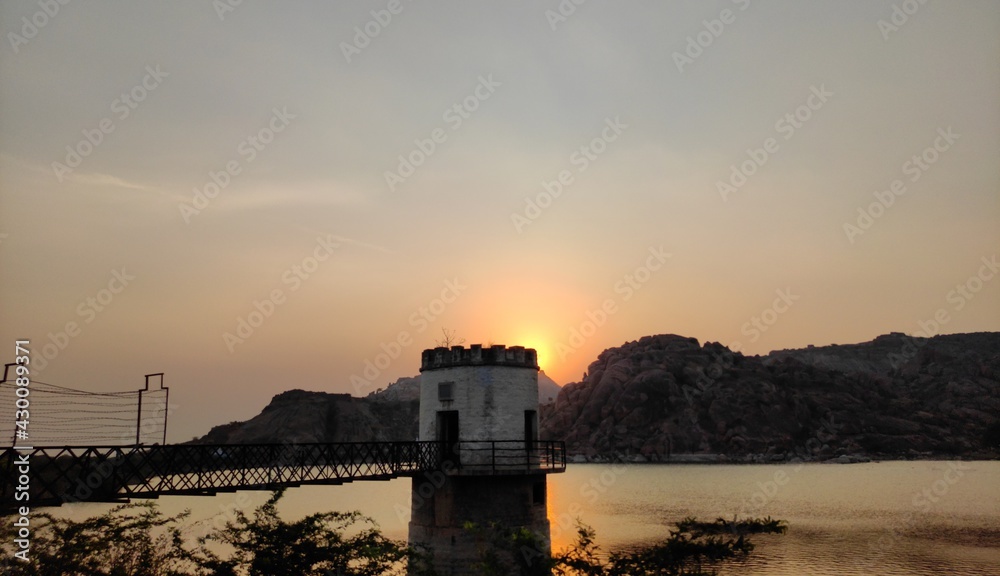 SUNSET AND WATER POND LANDSCAPE IMAGE SUNSET AND WATER POND LANDSCAPE IMAGE