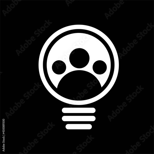 Human light bulb logo, Light bulb logo design vector illustration, Stock illustration, Human light bulb logo design template vector image