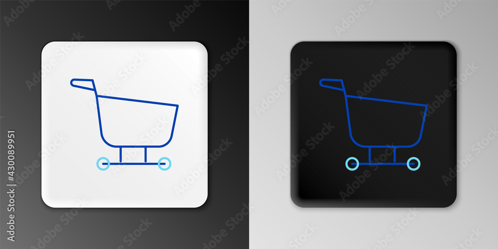 Line Shopping cart icon isolated on grey background. Food store, supermarket. Colorful outline concept. Vector Line Shopping cart icon isolated on grey background. Food store, supermarket. Colorful outline concept. Vector