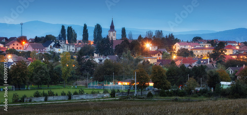 Budmerice village at night - Slovakia panorama