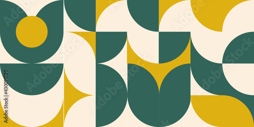 Artistic Scandinavian style poster in trending colors. Geometric pattern for web banner, decor of pillows in the interior, business presentations, corporate identity. Vector graphics.