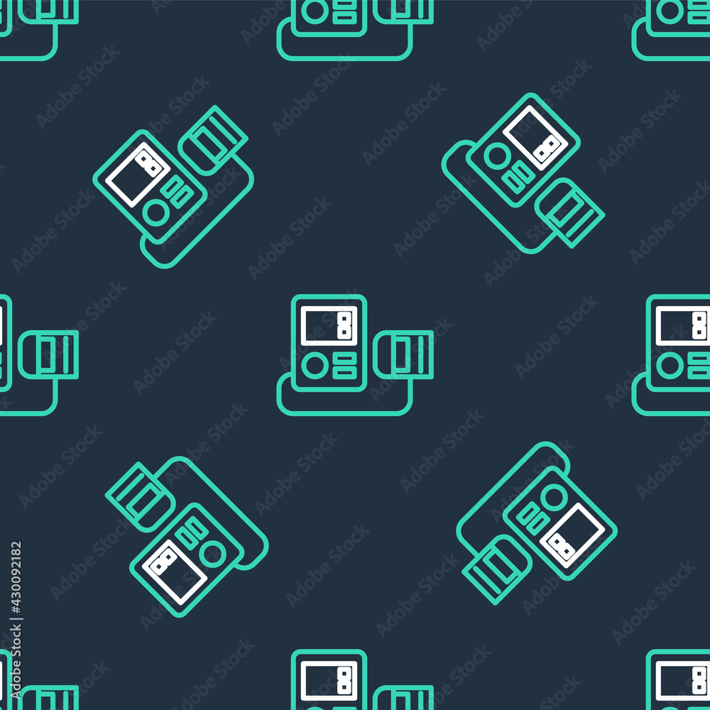 Line Blood pressure icon isolated seamless pattern on black background. Vector Line Blood pressure icon isolated seamless pattern on black background. Vector