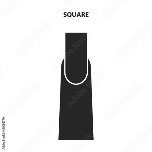 Nail shape vector black icon. Vector illustration nail shape on white background. Isolated black illustration icon of manicure.
