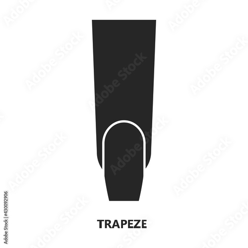 Nail shape vector black icon. Vector illustration nail shape on white background. Isolated black illustration icon of manicure.