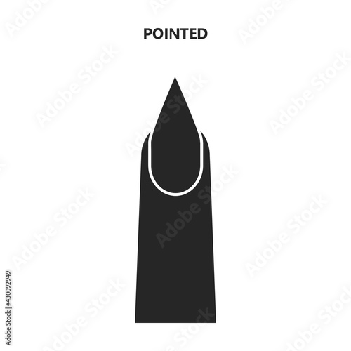 Nail shape vector black icon. Vector illustration nail shape on white background. Isolated black illustration icon of manicure.