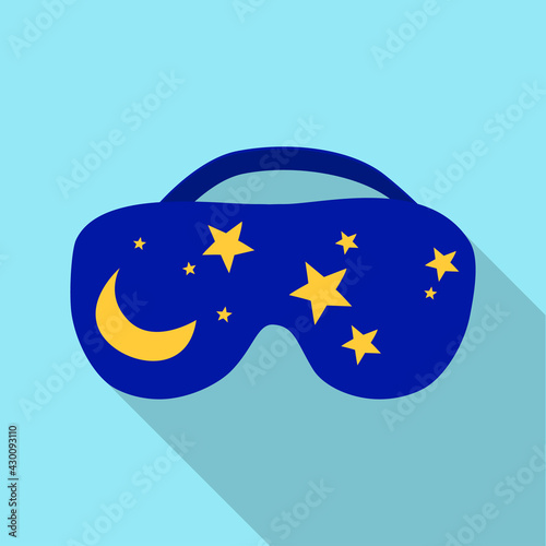 Sleep mask vector flat icon. Vector illustration mask for eye on white background. Isolated flat illustration icon of sleep accessory .