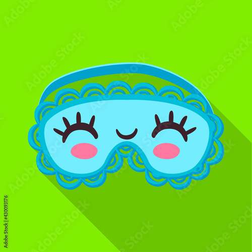 Sleep mask vector flat icon. Vector illustration mask for eye on white background. Isolated flat illustration icon of sleep accessory .
