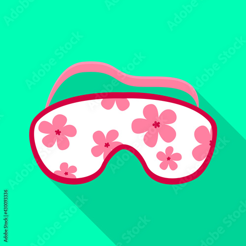 Sleep mask vector flat icon. Vector illustration mask for eye on white background. Isolated flat illustration icon of sleep accessory .
