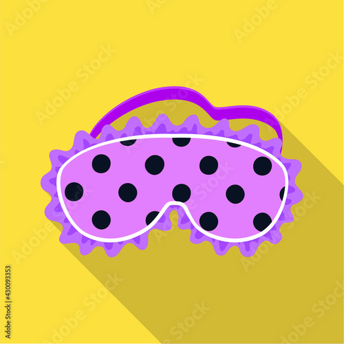 Sleep mask vector flat icon. Vector illustration mask for eye on white background. Isolated flat illustration icon of sleep accessory .