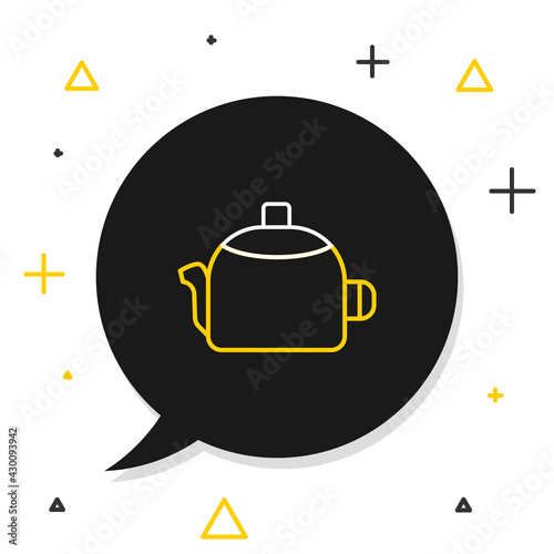 Line Kettle with handle icon isolated on white background. Teapot icon. Colorful outline concept. Vector