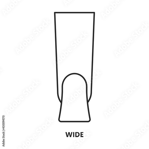 Nail shape vector outline icon. Vector illustration nail shape on white background. Isolated outline illustration icon of manicure.