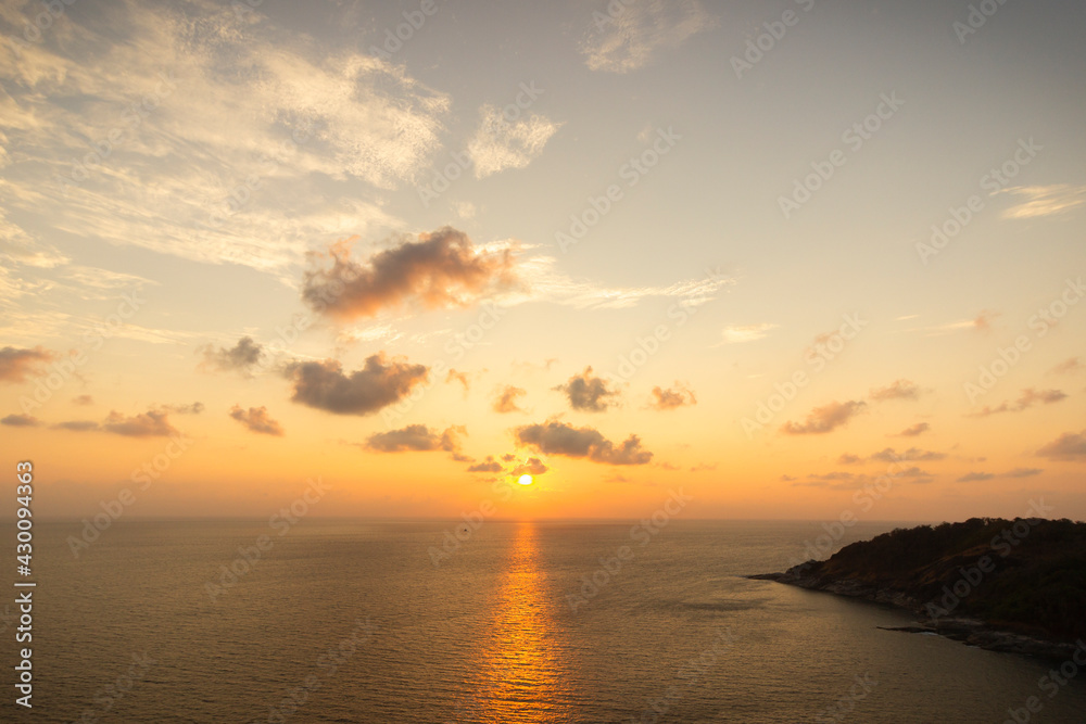 tropical sea at sunset