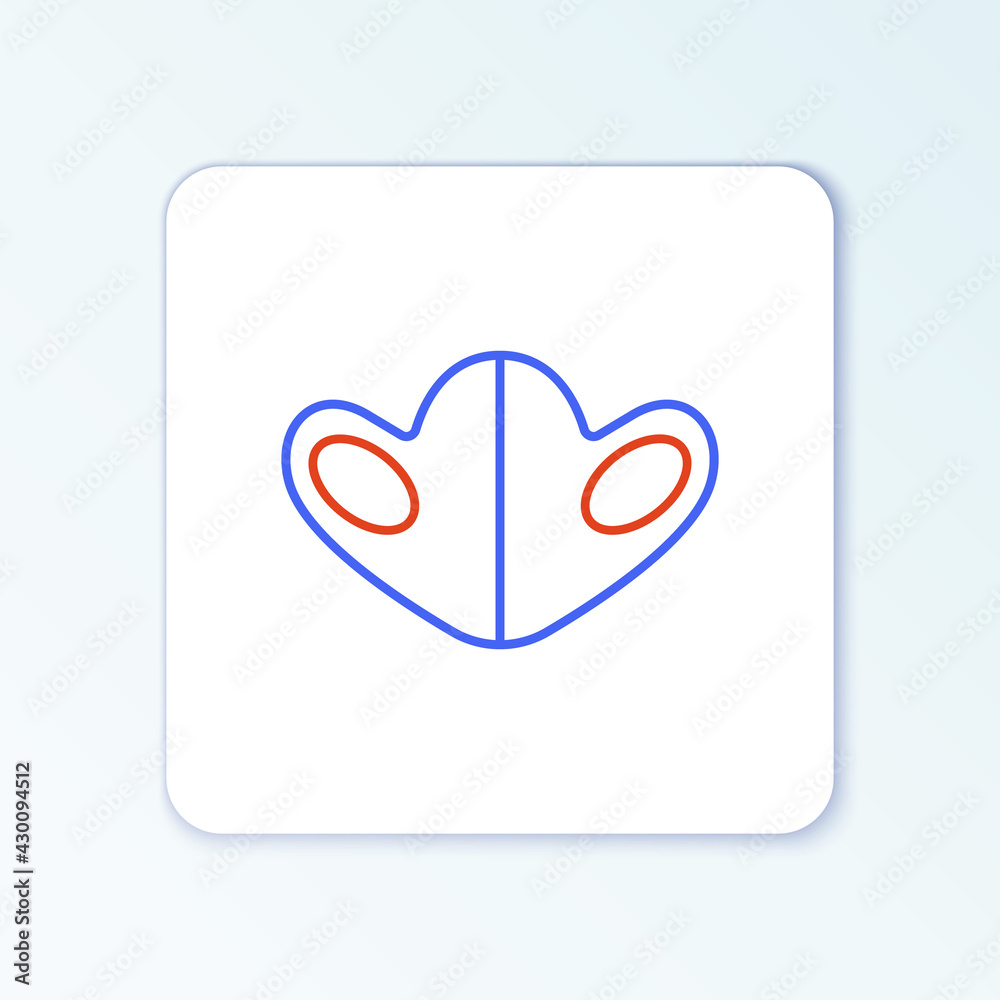 Line Medical protective mask icon isolated on white background. Colorful outline concept. Vector Line Medical protective mask icon isolated on white background. Colorful outline concept. Vector