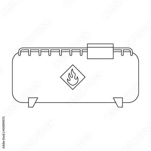 Gas cylinder vector outline icon. Vector illustration lpg on wite background. Isolated outline illustration icon of gas cylinder.