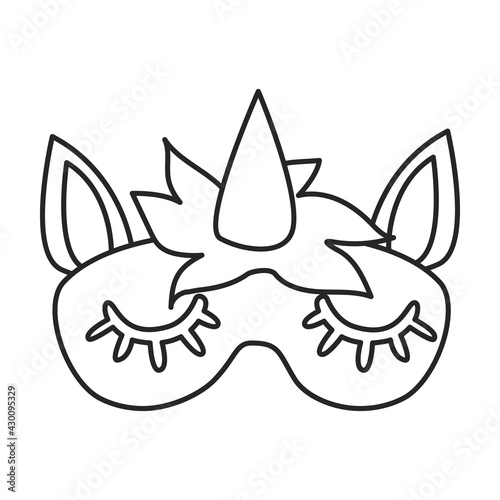 Sleep mask vector outline icon. Vector illustration mask for eye on white background. Isolated outline illustration icon of sleep accessory .