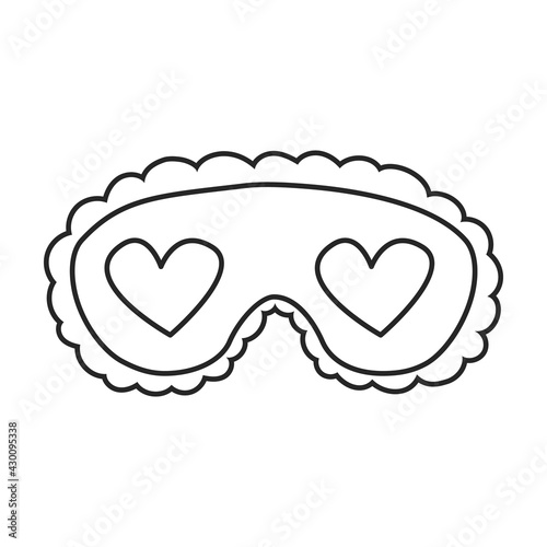 Sleep mask vector outline icon. Vector illustration mask for eye on white background. Isolated outline illustration icon of sleep accessory .