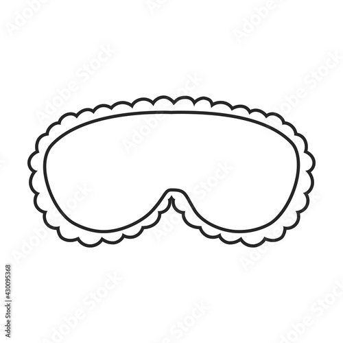 Sleep mask vector outline icon. Vector illustration mask for eye on white background. Isolated outline illustration icon of sleep accessory .