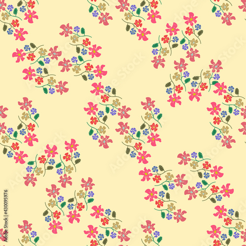 Simple cute pattern in small flowers. Shabby chic millefleurs. Floral seamless background for dress, manufacturing, wallpapers, print, gift wrap and scrapbooking.