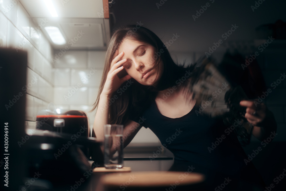Woman Fanning herself During Nigh Time Complaining of Heat Woman Fanning herself During Nigh Time Complaining of Heat