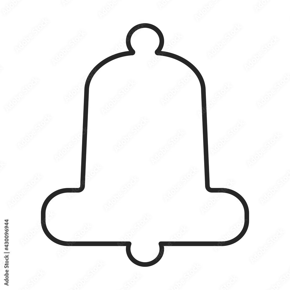 Bell notification vector outline icon. Vector illustration bell notification on white background. Isolated outline illustration icon of alert. Bell notification vector outline icon. Vector illustration bell notification on white background. Isolated outline illustration icon of alert.