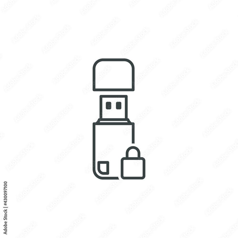 usb flash drive locked icon symbol usb flash drive locked icon symbol