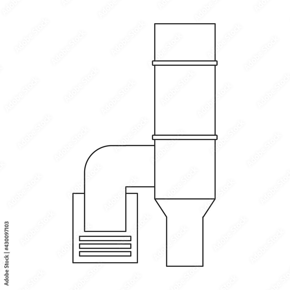 Air system vector outline icon. Vector illustration system ventilation ...