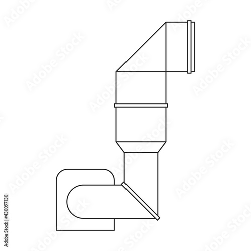 Air system vector outline icon. Vector illustration system ventilation, on white background. Isolated outline illustration icon of air ventilation.