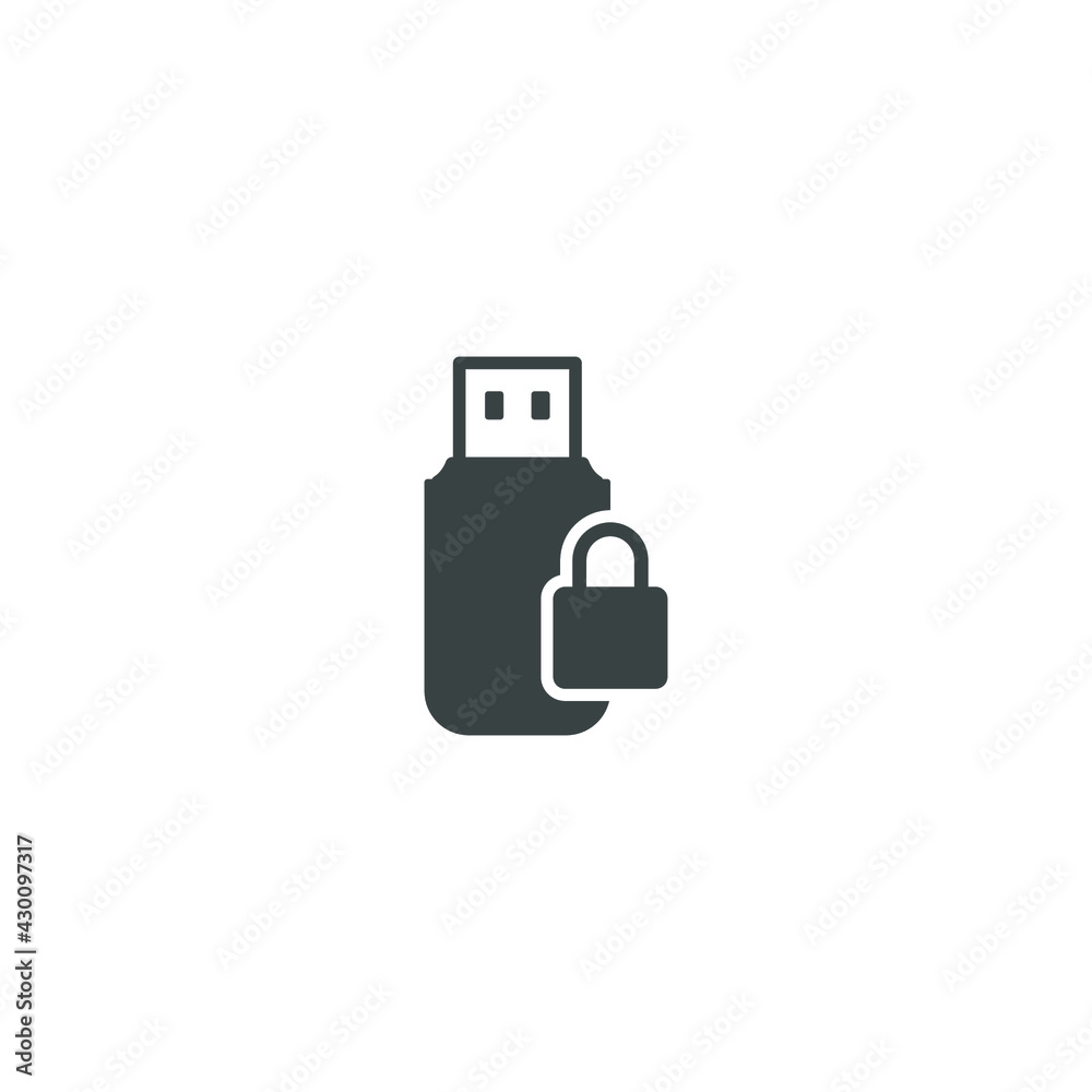 usb flash drive locked icon symbol usb flash drive locked icon symbol