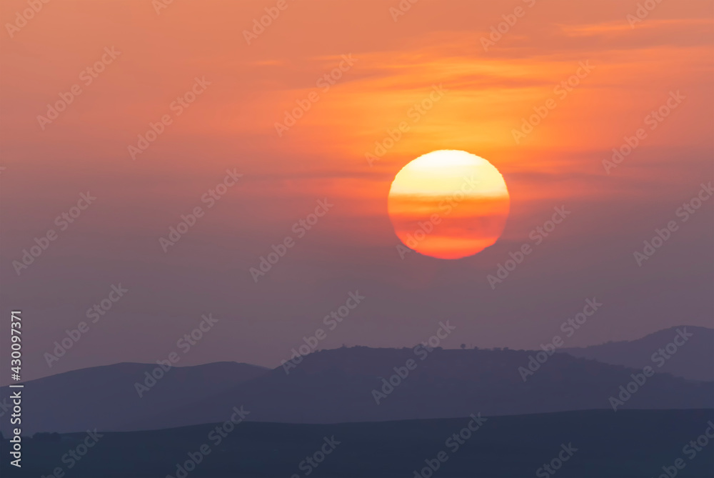 Sunset in the mountains of Azerbaijan