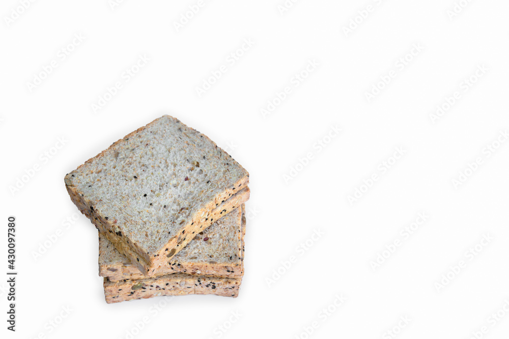 Bread, Slice of Food, Sliced Bread, Wheat, White Background