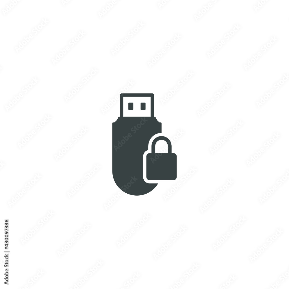usb flash drive locked icon symbol usb flash drive locked icon symbol