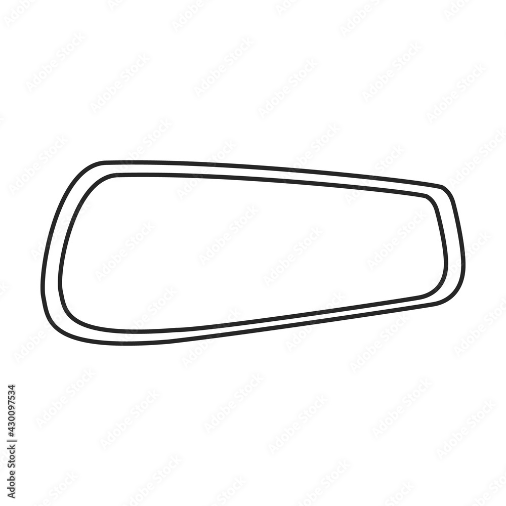 Mirror rear view car, vector outline icon. Vector illustration auto rearview on white background. Isolated outline illustration icon of mirror rear view. Mirror rear view car, vector outline icon. Vector illustration auto rearview on white background. Isolated outline illustration icon of mirror rear view.