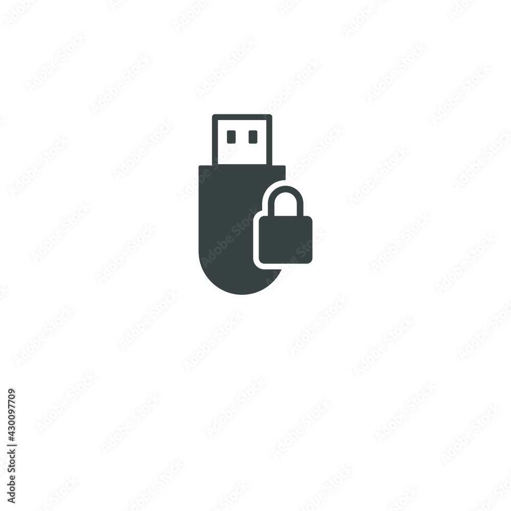 usb flash drive locked icon symbol