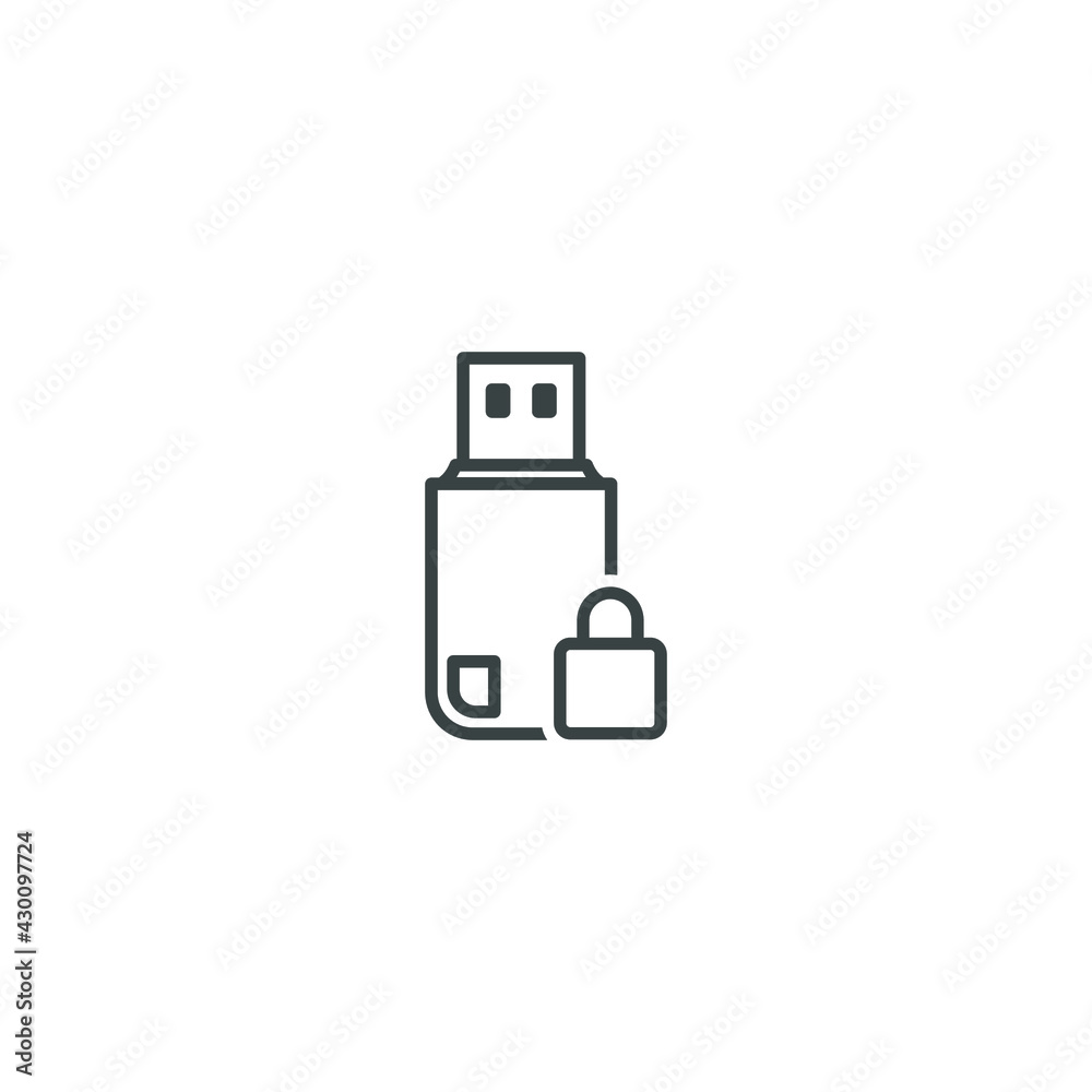 usb flash drive locked icon symbol usb flash drive locked icon symbol