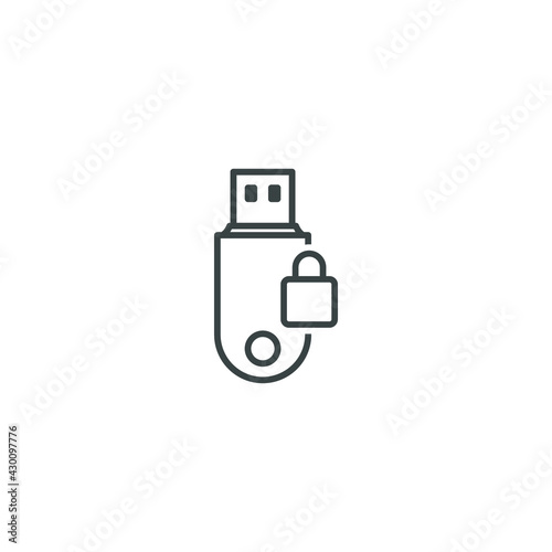 usb flash drive locked icon symbol