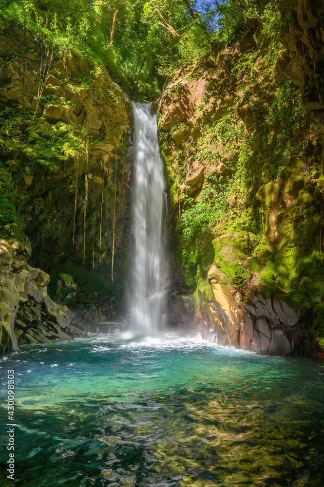 Rain Forest Blue Waterfall in Costa Rica